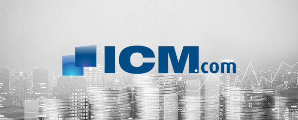 Logo of ICM.com with some Building in Background